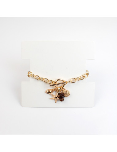 Pulsera con Dijes Marinos en Dorado por Mayor | Infinita Moda
