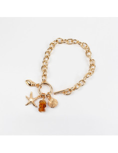Pulsera con Dijes Marinos en Dorado por Mayor | Infinita Moda