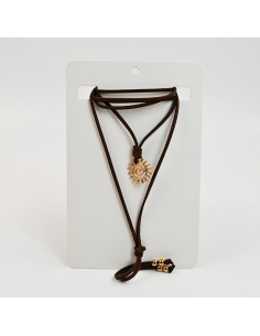 Collar de Gamuza conDije de Sol por Mayor | Infinita Moda