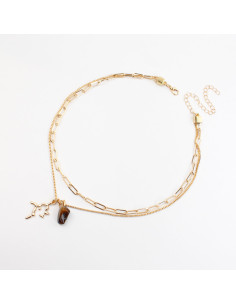 Collar cadena doble con dijes | INFINITA MODA