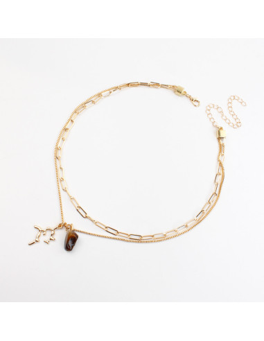 Collar cadena doble con dijes | INFINITA MODA