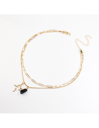 Collar cadena doble con dijes | INFINITA MODA