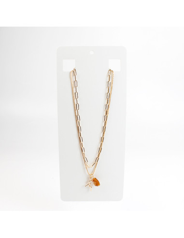 Collar cadena doble con dijes | INFINITA MODA