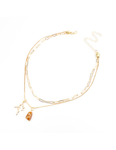 Collar cadena doble con dijes | INFINITA MODA
