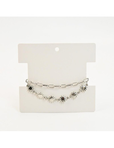 Pulsera con Dijes de Sol en Níquel por Mayor