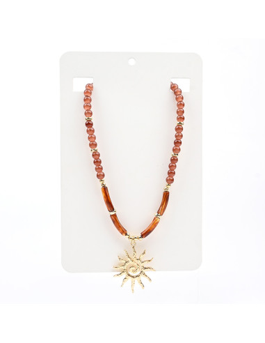 Collar Enhebrado Sol Dorado | Infinita Moda