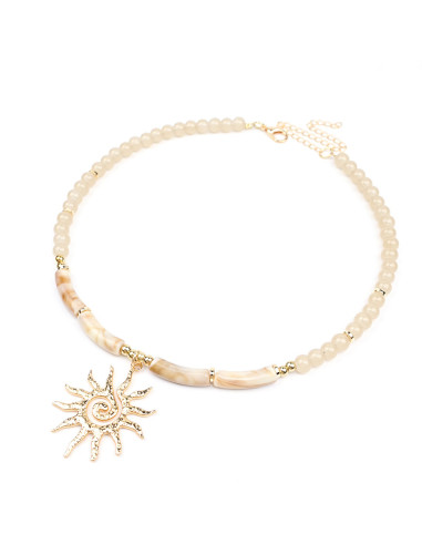 Collar Enhebrado Sol Dorado | Infinita Moda
