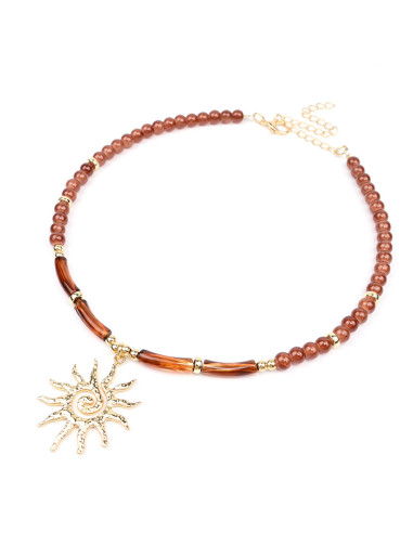 Collar Enhebrado Sol Dorado | Infinita Moda