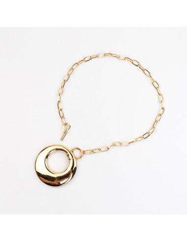 Cadena con Dije Circular en Dorado por Mayor