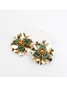 Aro flor de metal | Infinita Moda | Mayorista
