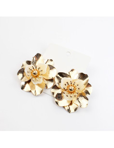 Aro flor de metal | Infinita Moda | Mayorista