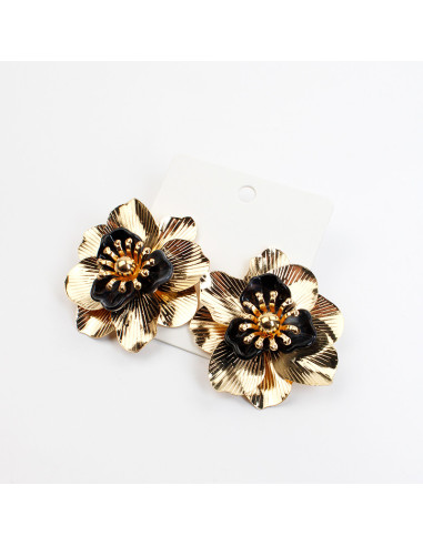 Aro flor de metal | Infinita Moda | Mayorista