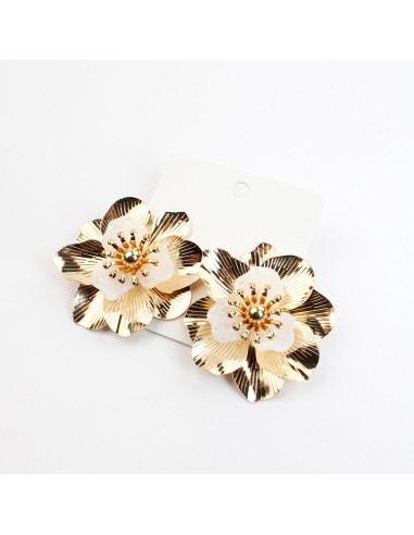 Aro flor de metal | Infinita Moda | Mayorista