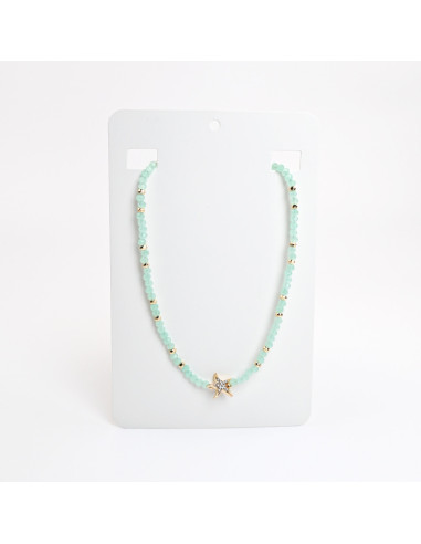 Collar de Piedras de Cristal con Estrella de Mar | Mayorista