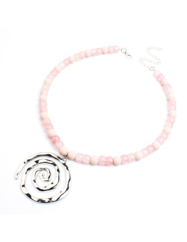 Collar con dije de espiral | INFINITA MODA | Mayorista de Bijouterie