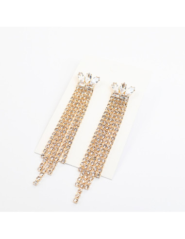 Aros de strass para fiestas | Infinita Moda | Mayorista de Bijouterie