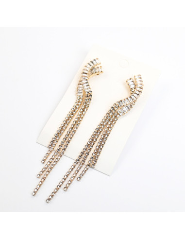 Aros de strass para fiestas | Infinita Moda | Mayorista de Bijouterie