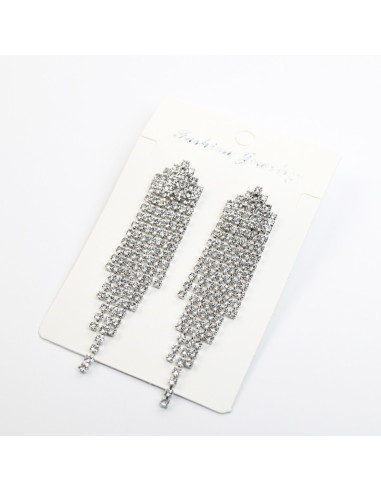 Aros de strass para fiestas | Infinita Moda | Mayorista de Bijouterie