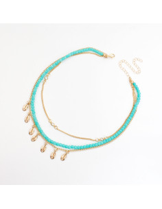 Collar Combinado de Cadena y Vidrio | Infinita Moda | Mayorista