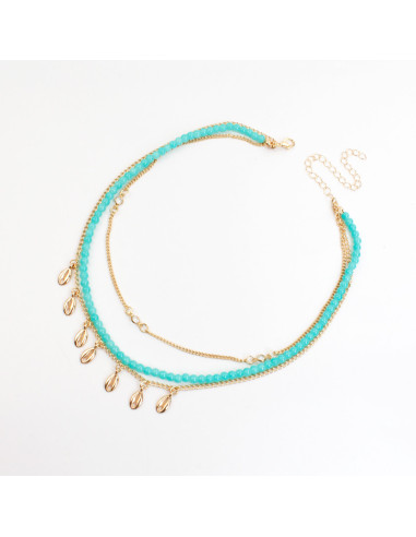 Collar Combinado de Cadena y Vidrio | Infinita Moda | Mayorista