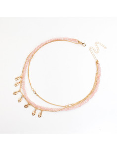 Collar Combinado de Cadena y Vidrio | Infinita Moda | Mayorista
