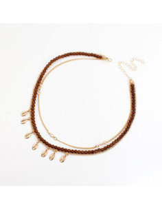 Collar Combinado de Cadena y Vidrio | Infinita Moda | Mayorista