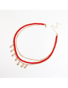 Collar Combinado de Cadena y Vidrio | Infinita Moda | Mayorista