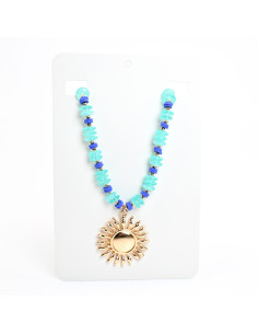 Collar de Cuentas Combinadas con Dije de Sol | Infinita Moda