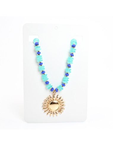 Collar de Cuentas Combinadas con Dije de Sol | Infinita Moda