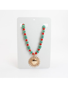 Collar de Cuentas Combinadas con Dije de Sol | Infinita Moda