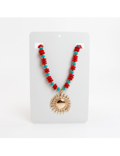 Collar de Cuentas Combinadas con Dije de Sol | Infinita Moda