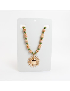 Collar de Cuentas Combinadas con Dije de Sol | Infinita Moda