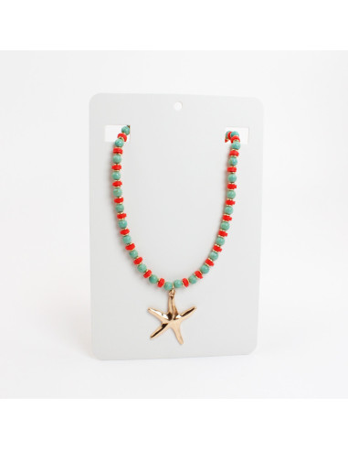 Collar de Acrílico y Fimo con Dije de Estrella de Mar | Infinita Moda
