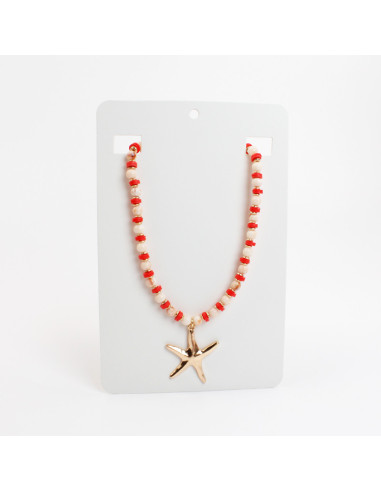 Collar de Acrílico y Fimo con Dije de Estrella de Mar | Infinita Moda