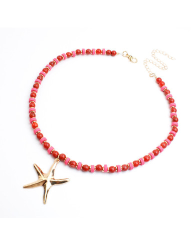 Collar de Acrílico y Fimo con Dije de Estrella de Mar | Infinita Moda