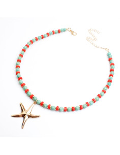 Collar de Acrílico y Fimo con Dije de Estrella de Mar | Infinita Moda