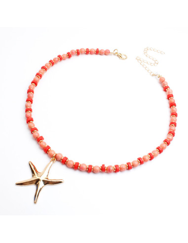 Collar de Acrílico y Fimo con Dije de Estrella de Mar | Infinita Moda