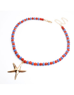 Collar de Acrílico y Fimo con Dije de Estrella de Mar | Infinita Moda