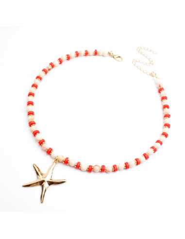Collar de Acrílico y Fimo con Dije de Estrella de Mar | Infinita Moda