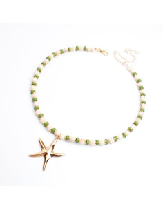 Collar de Acrílico y Fimo con Dije de Estrella de Mar | Infinita Moda