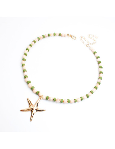 Collar de Acrílico y Fimo con Dije de Estrella de Mar | Infinita Moda
