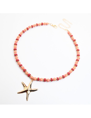 Collar de Acrílico y Fimo con Dije de Estrella de Mar | Infinita Moda