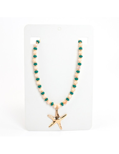 Collar de Acrílico y Fimo con Dije de Estrella de Mar | Infinita Moda