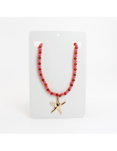 Collar de Acrílico y Fimo con Dije de Estrella de Mar | Infinita Moda