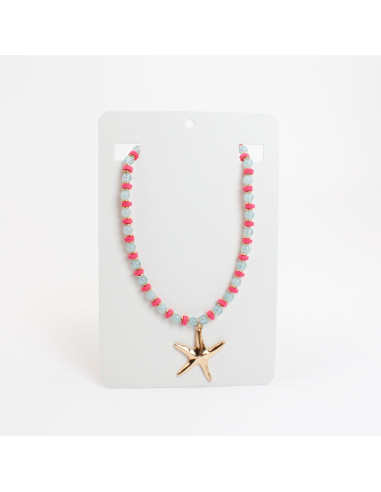 Collar de Acrílico y Fimo con Dije de Estrella de Mar | Infinita Moda