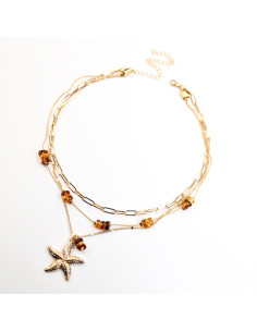 Collar Multicadena Estrella de Mar |Infinita Moda| Mayorista de Bijou