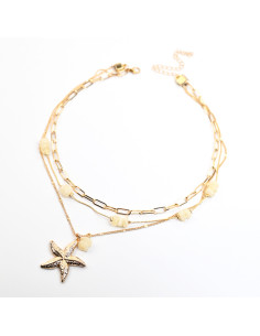 Collar Multicadena Estrella de Mar |Infinita Moda| Mayorista de Bijou