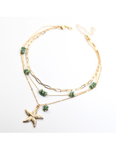 Collar Multicadena Estrella de Mar |Infinita Moda| Mayorista de Bijou