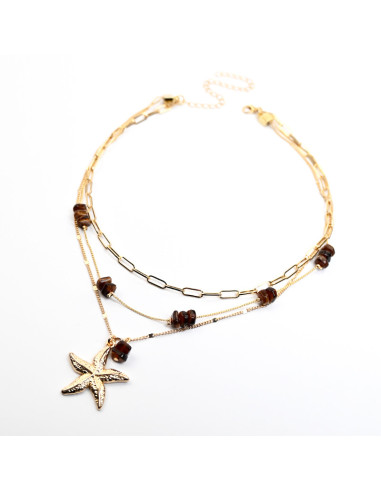 Collar Multicadena Estrella de Mar |Infinita Moda| Mayorista de Bijou