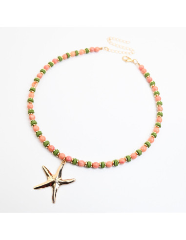 Collar de Acrílico y Fimo con Dije de Estrella de Mar | Infinita Moda